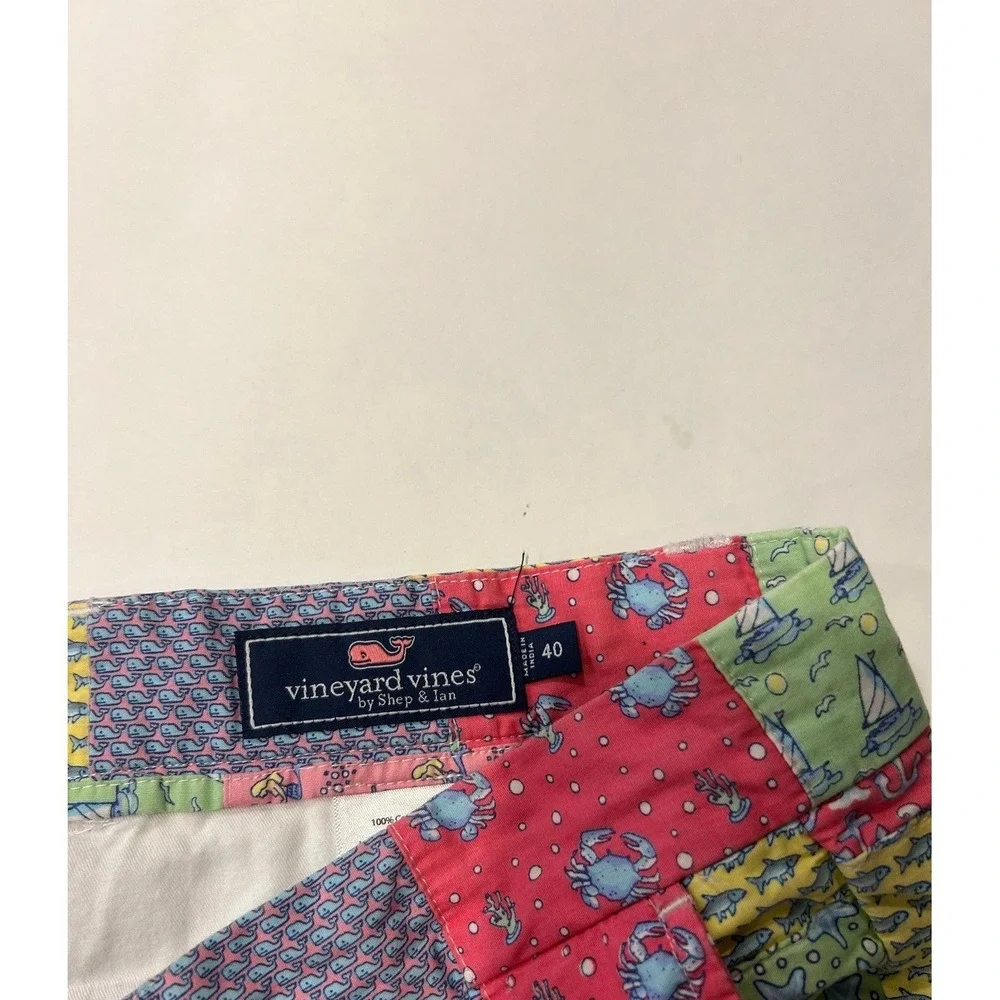 Vineyard Vines Mens Patchwork‎ Shorts Nautical Print Colorful Size 40 Preppy